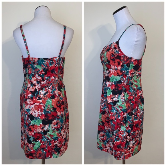 Jack by BB Dakota red floral dress large - Picture 2 of 4